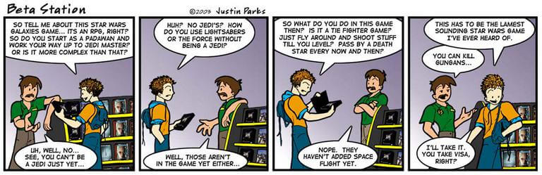 Comic: '[Beta Station] First!' published on 2003-09-02T08:00:00.000Z by Justin Parks