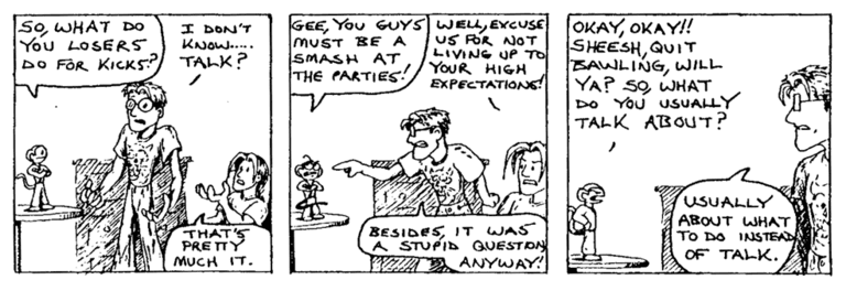 Comic: 'Stupid Questions' published on 1997-06-06T08:00:00.000Z by Justin Parks