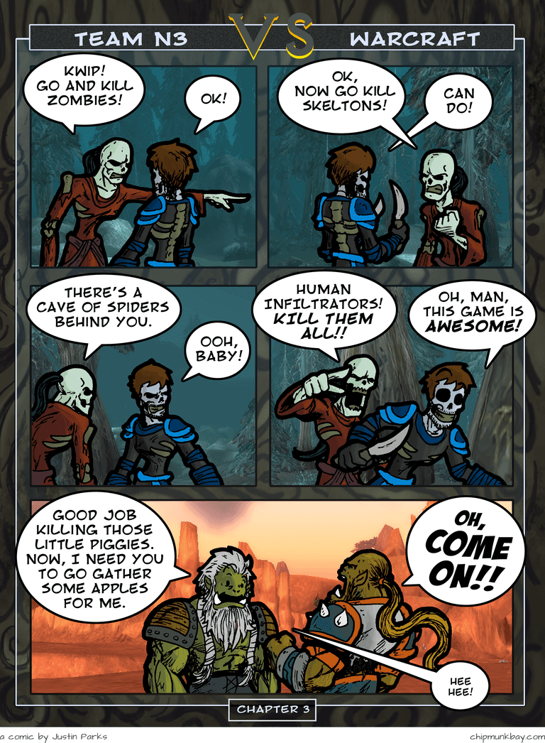 Comic: '[Team N3] WoW #3 – Balance' published on 2005-05-29T05:07:45.000Z by Justin Parks